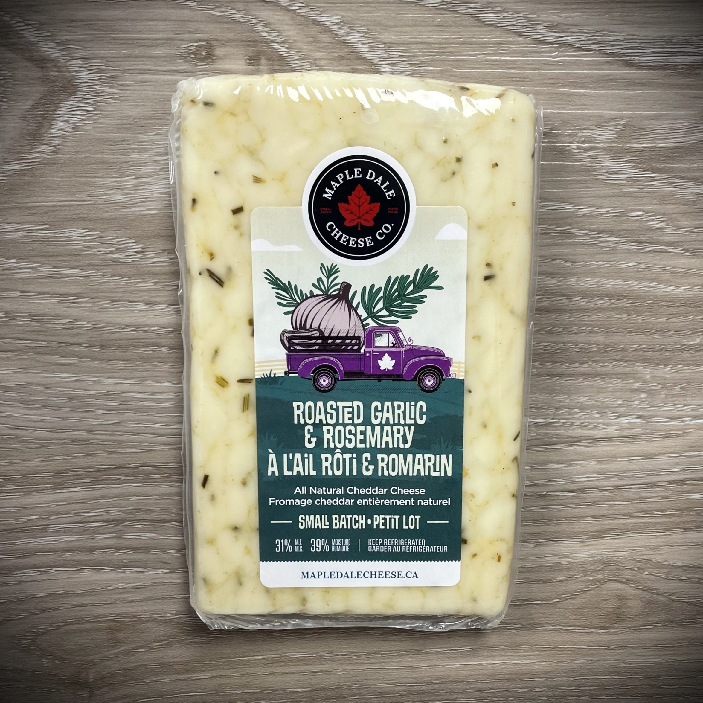 Roasted Garlic and Rosemary Cheddar Cheese Maple Dale Cheese